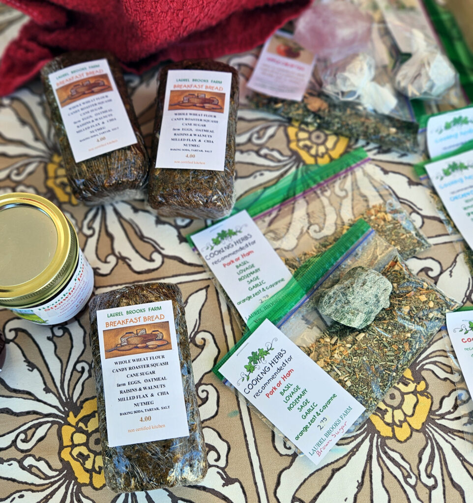 Raisin Bread and herbs from Laurel Brooks Farm at the State Street Farmers Market, Bristol, TN
