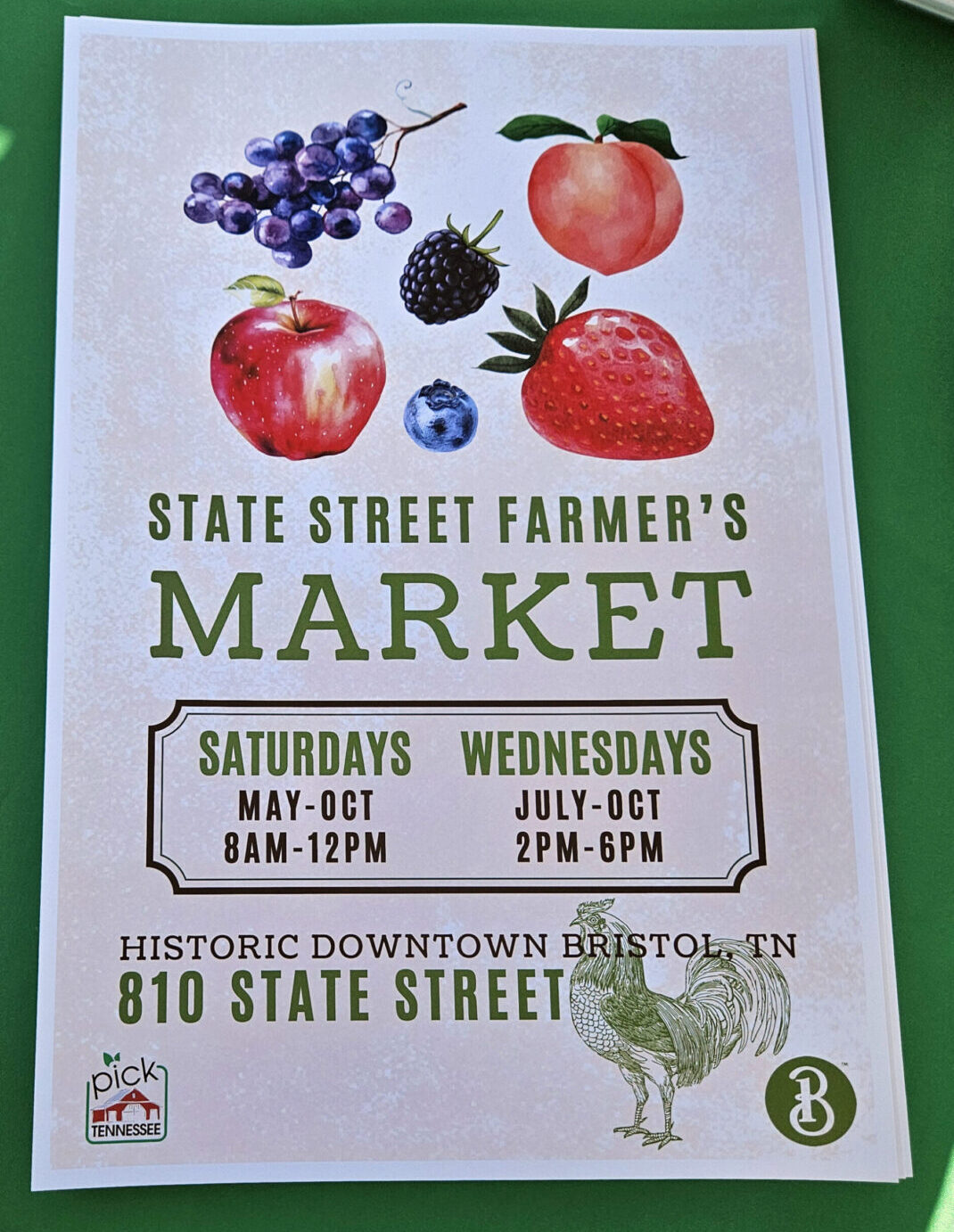 A poster designed by Courtney Arnett, Market Coordinator for the State Street Farmers Market