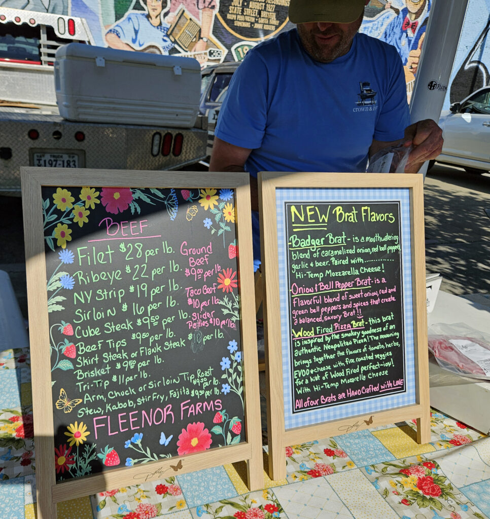 Keith Fleenor from Fleenor Farms selling meats.
