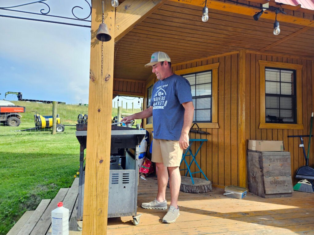 Keith Fleenor - Appalachian Highlands Farmers Magazine Keith Fleenor making Hot Dogs