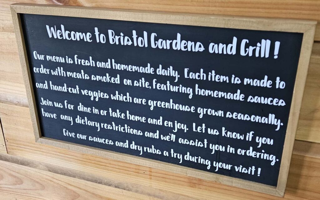 A sign that pretty much catches the essence of the place