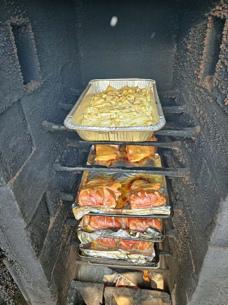 Beautiful pork and smoked onions