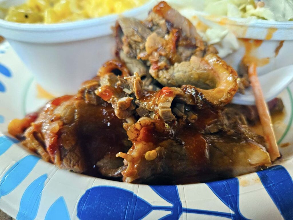 Closeup of the amazing, moist and tender Brisket