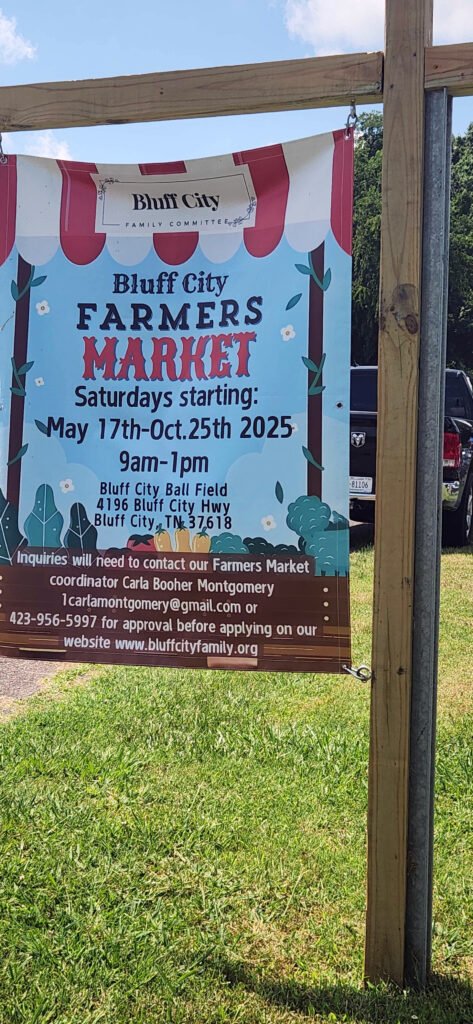 Sign at Bluff City Farmers Market