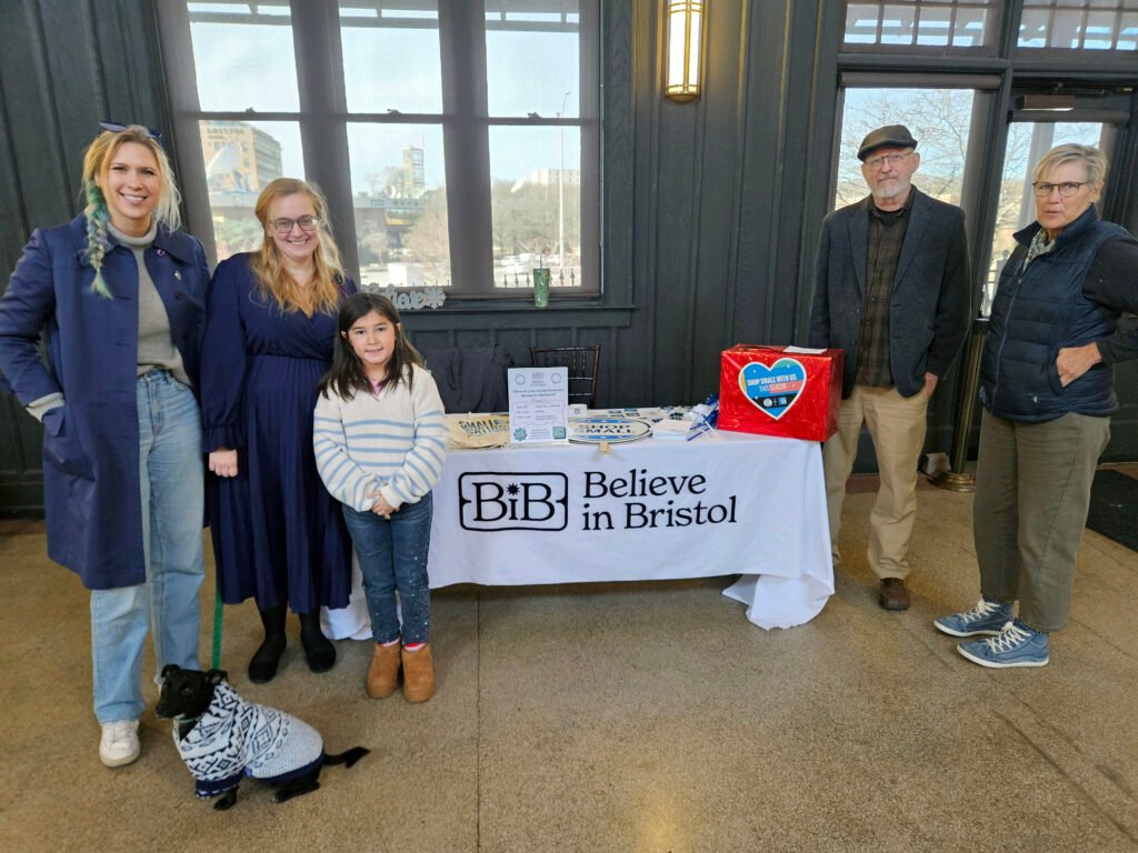 Emily Champagne- Marketing Director, Believe in Bristol, Jennifer Kelly, Events Manager, Bristol Train Station, Joe Champagne, Dolores Champagne