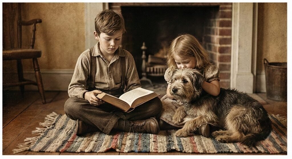 April and Boaz and Jake - Appalachian Highlands Farmers Magazine Boaz reads to April and Jake