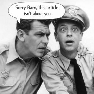 Andy tells Barn the article isn't about him.