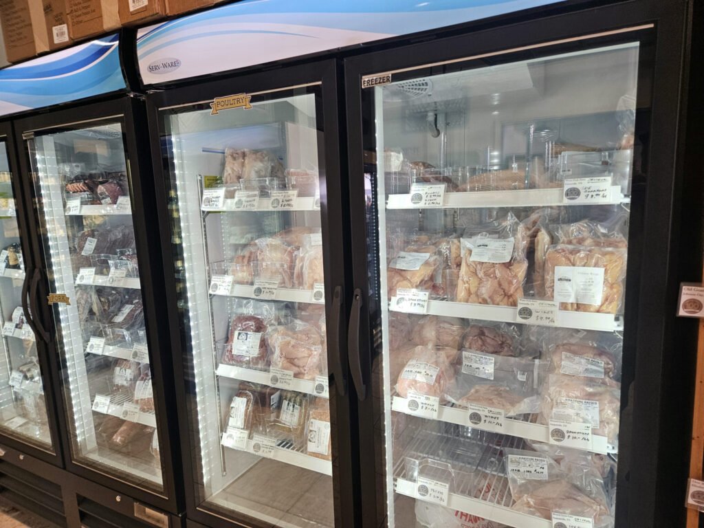 Chicken from Water Fork Farm, Greenville, TN and Land Basket Farm in Russellville, TN