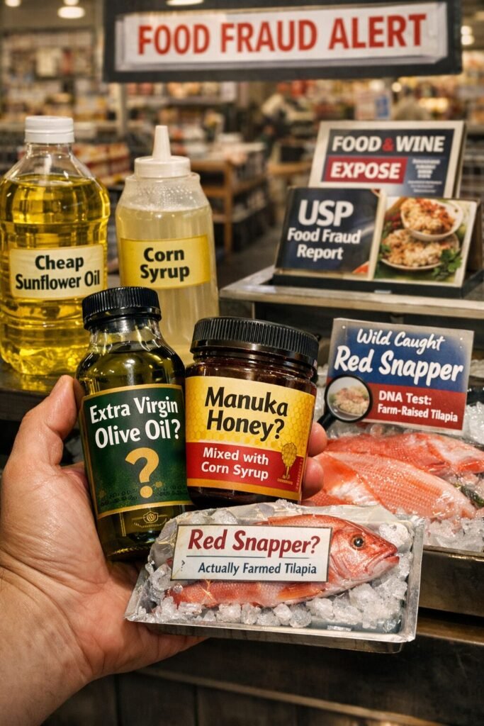 Illustration of food fraud