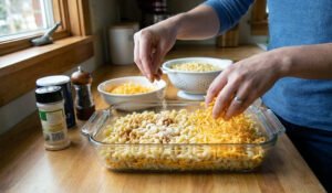 Layering the noodles