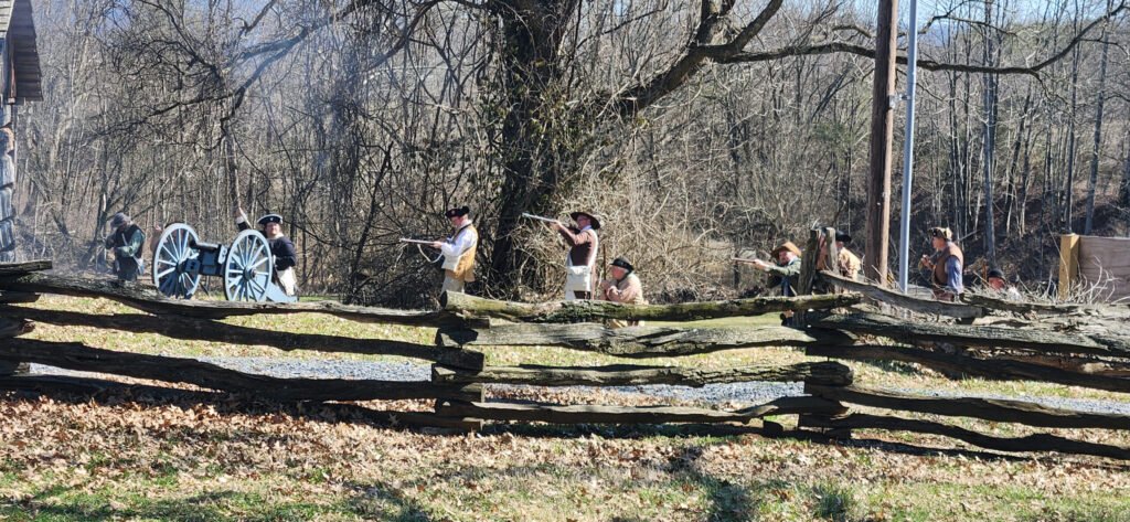 Reenactors fighting the Battle of the State of Franklin