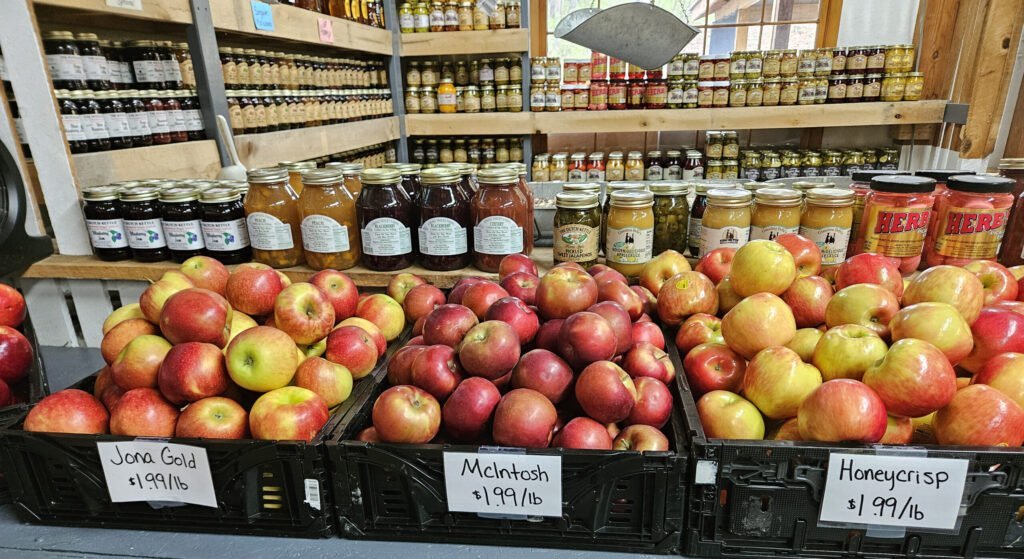 Beautiful Apples with Canned Goods