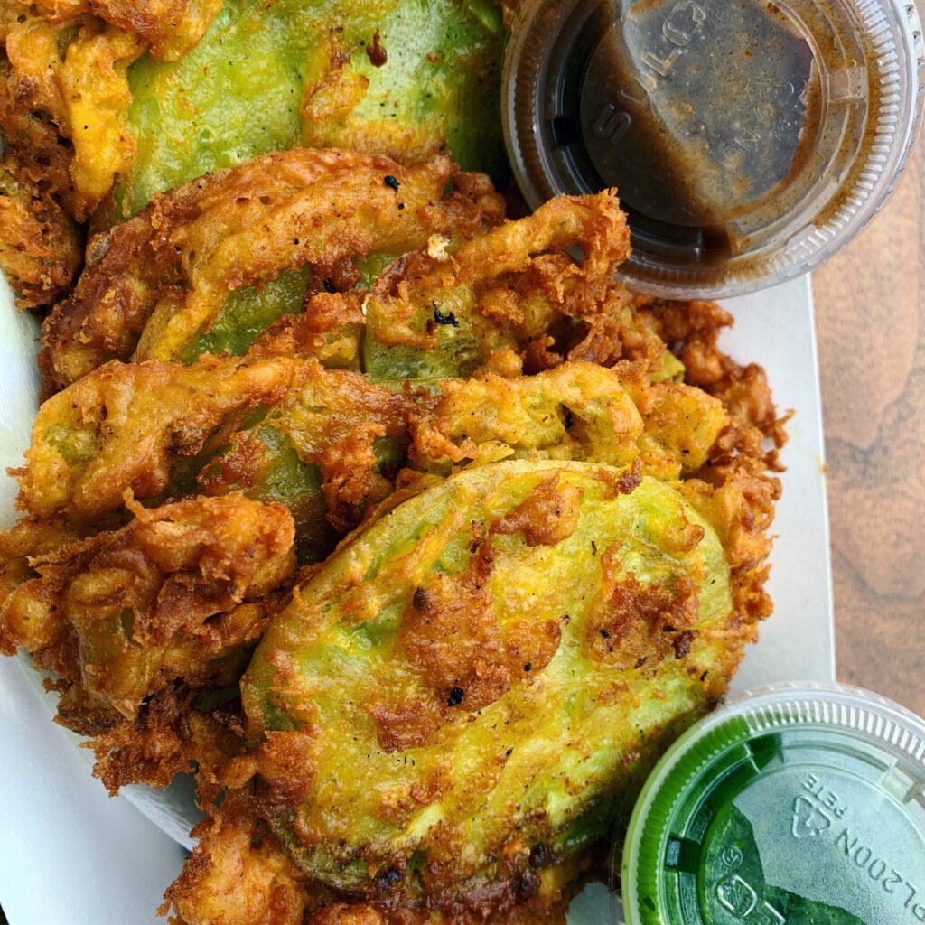 Fried Green Tomater Pakoras