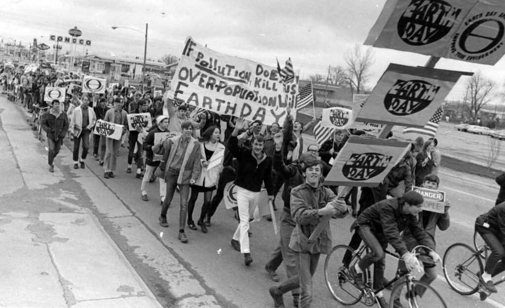 Marching on Earth Day in Colorado (April 1970)