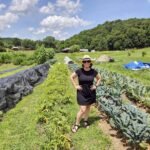 Sarah Long in her field at Spade and Spoon Farm