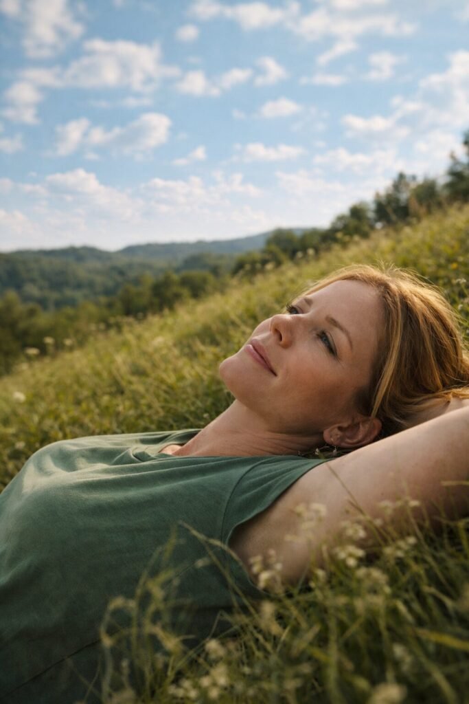 ChatGPT Image Apr 11 2026 02_01_45 PM - Appalachian Highlands Farmers Magazine Kat lies in the grass on the hill and takes the hour she needs.