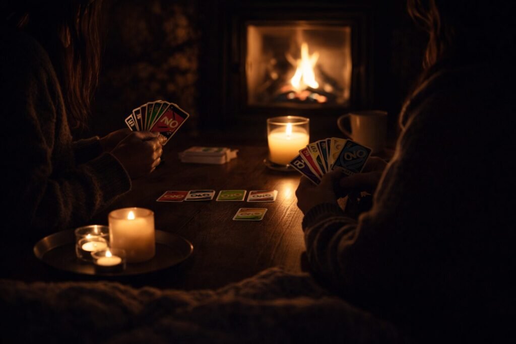 Uno By Firelight -Illustration