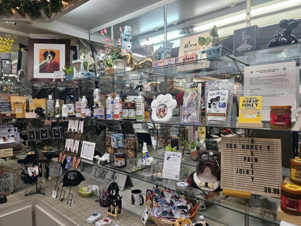 Display of various pet products