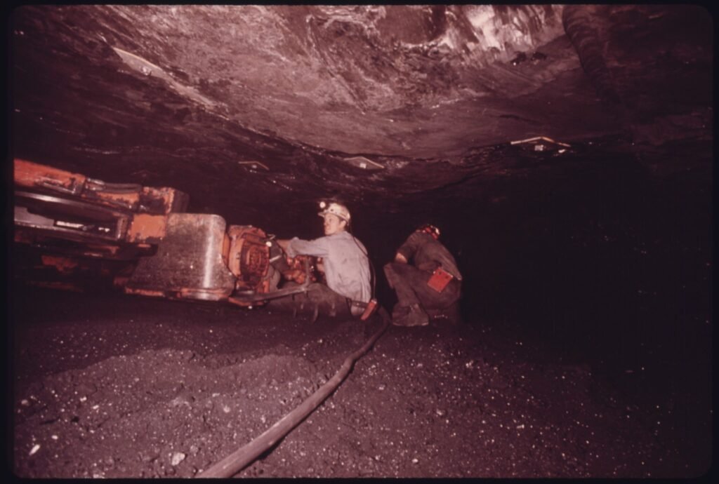 Coal Mine Alvin Elledge on the coal loader - photo by Jack Corn