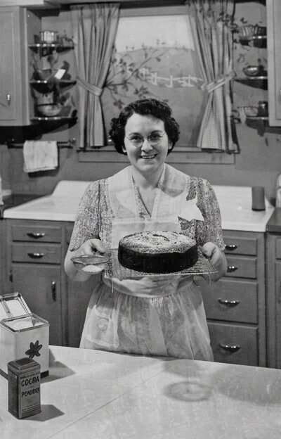 Grandma with a cake