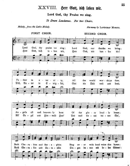 A page from an old Lutheran Hymnal in English and German