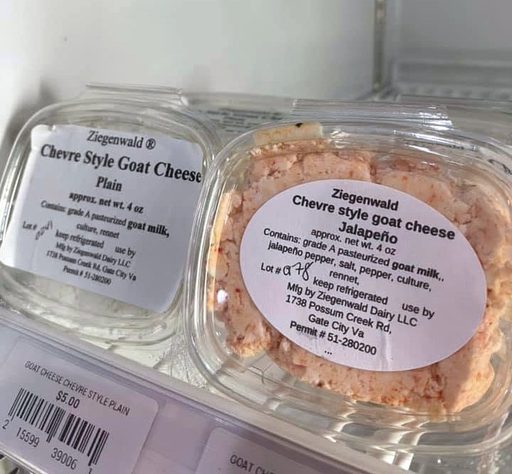 Cheeses from Ziegenwald Dairy at the Appalachian Roots Trading Post