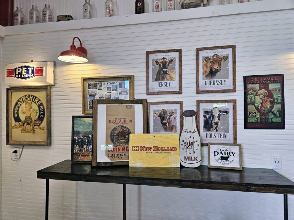 Interior of the decorations at Little Lou's Creamery.