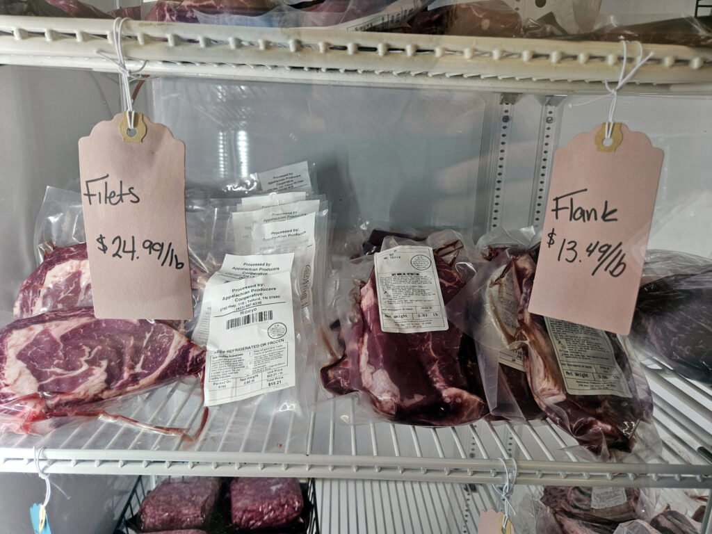20260613_142632 - Appalachian Highlands Farmers Magazine A variety of fresh meats in the freezer at APC