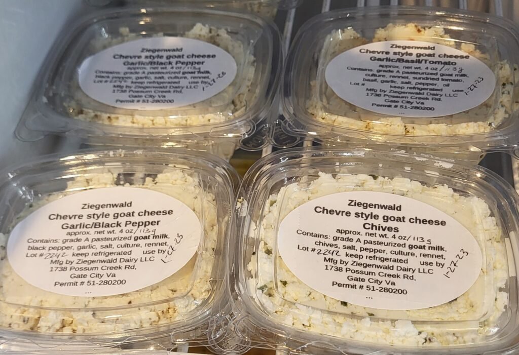 A variety of Ziegenwald Cheeses at the Boone Street Market in Jonesborough - Photo courtesy of the Boone Street Market.