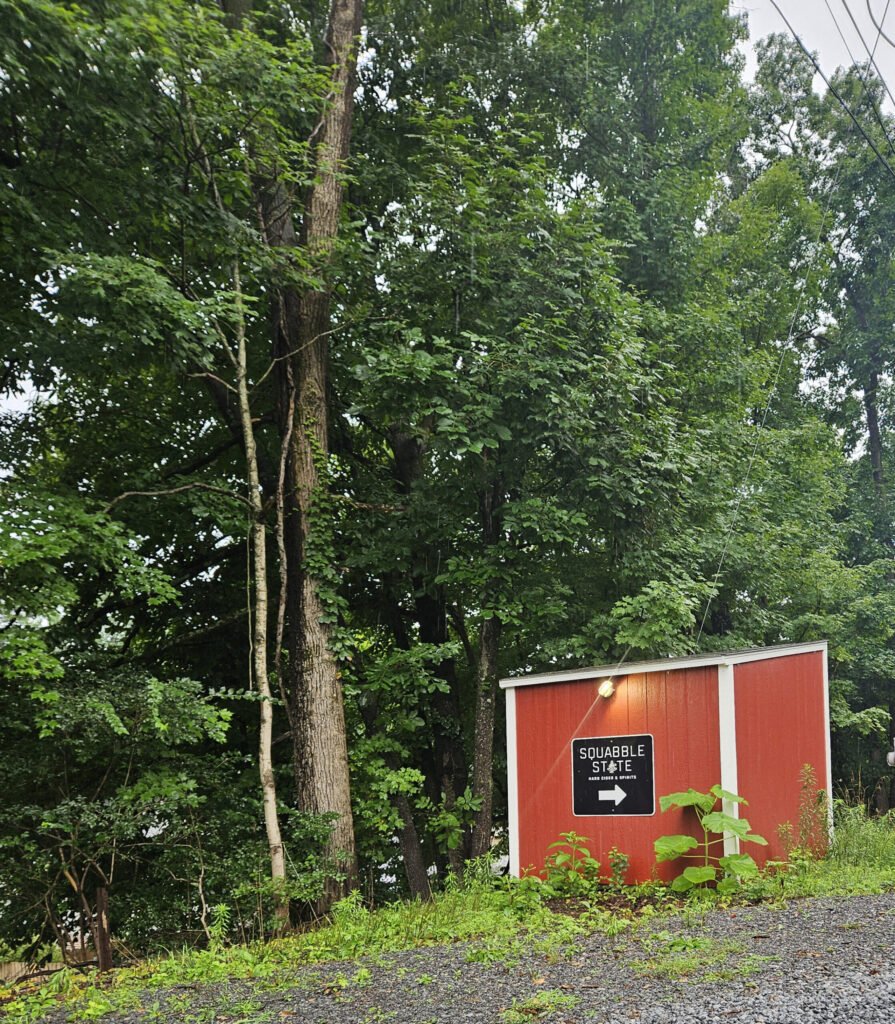 The sign at the entrance to the Squabble State Hard Cider and Spirits Company