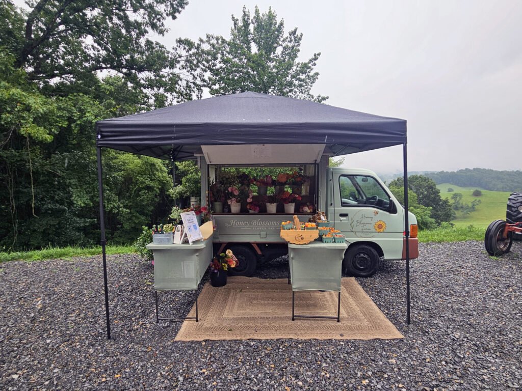 Olive, the Subaru truck that has come to represent Honey Blossoms Farm