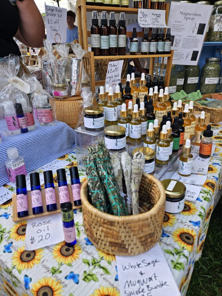 20260718_082027 - Appalachian Highlands Farmers Magazine Rose Oil, Whit Sage and Mugwart smoke bundles, Hair products and Joint and pain treatments.