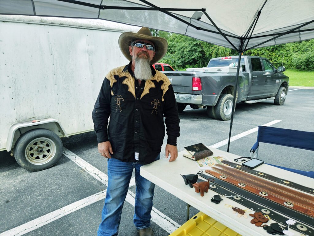 Randy Moretz an expert leatherworker from Glade Springs