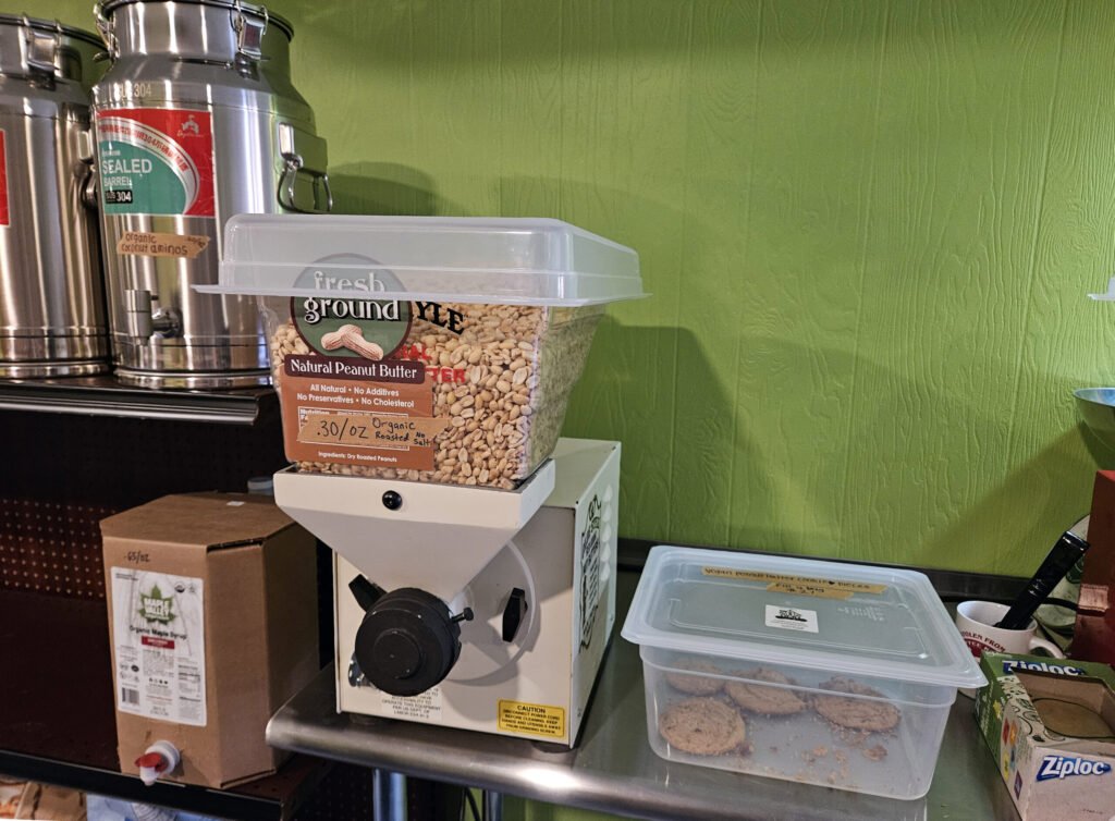 A bulk peanut grinder for peanut butter