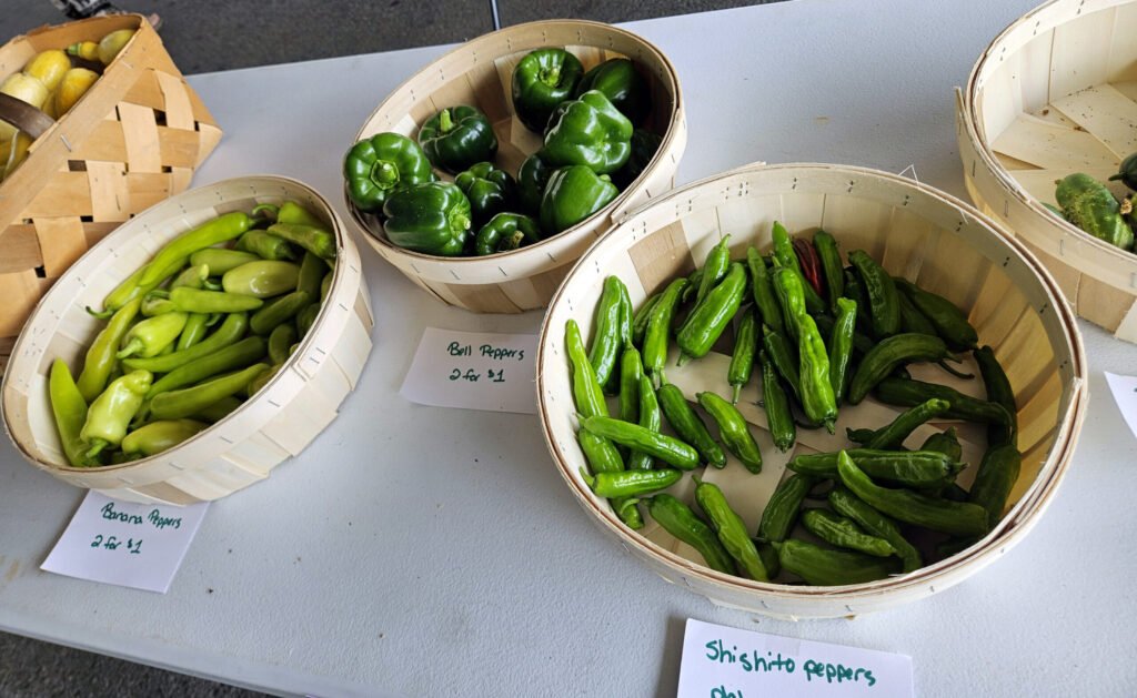 Jalapenos, cucumbers, banana peppers