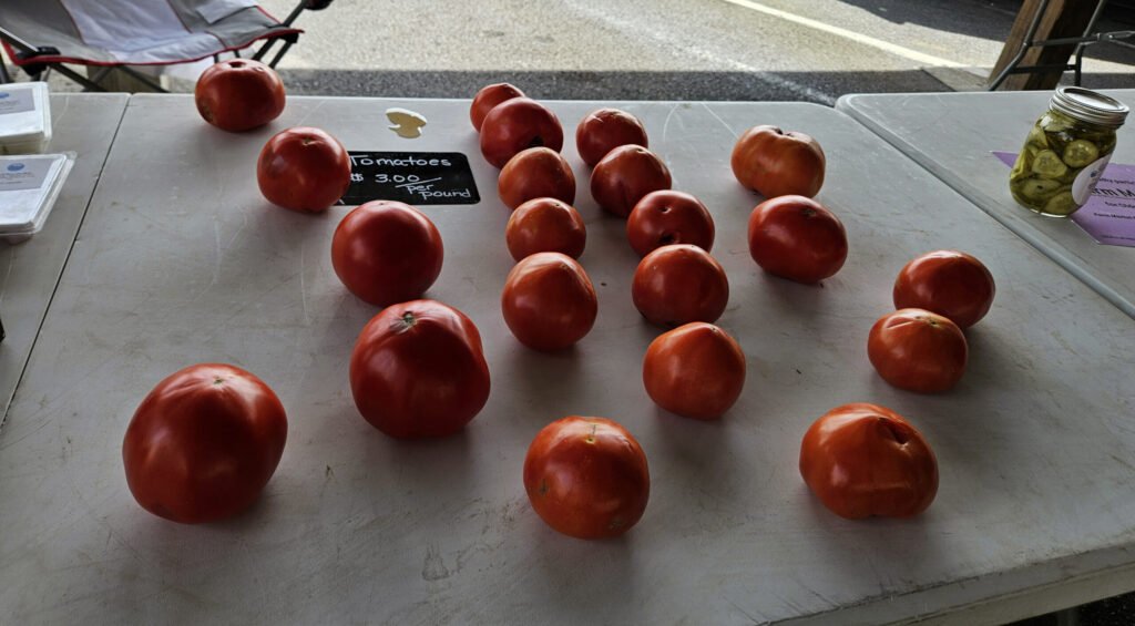 Beautiful tomatoes from Doane Farms - Photo by A. Creighton