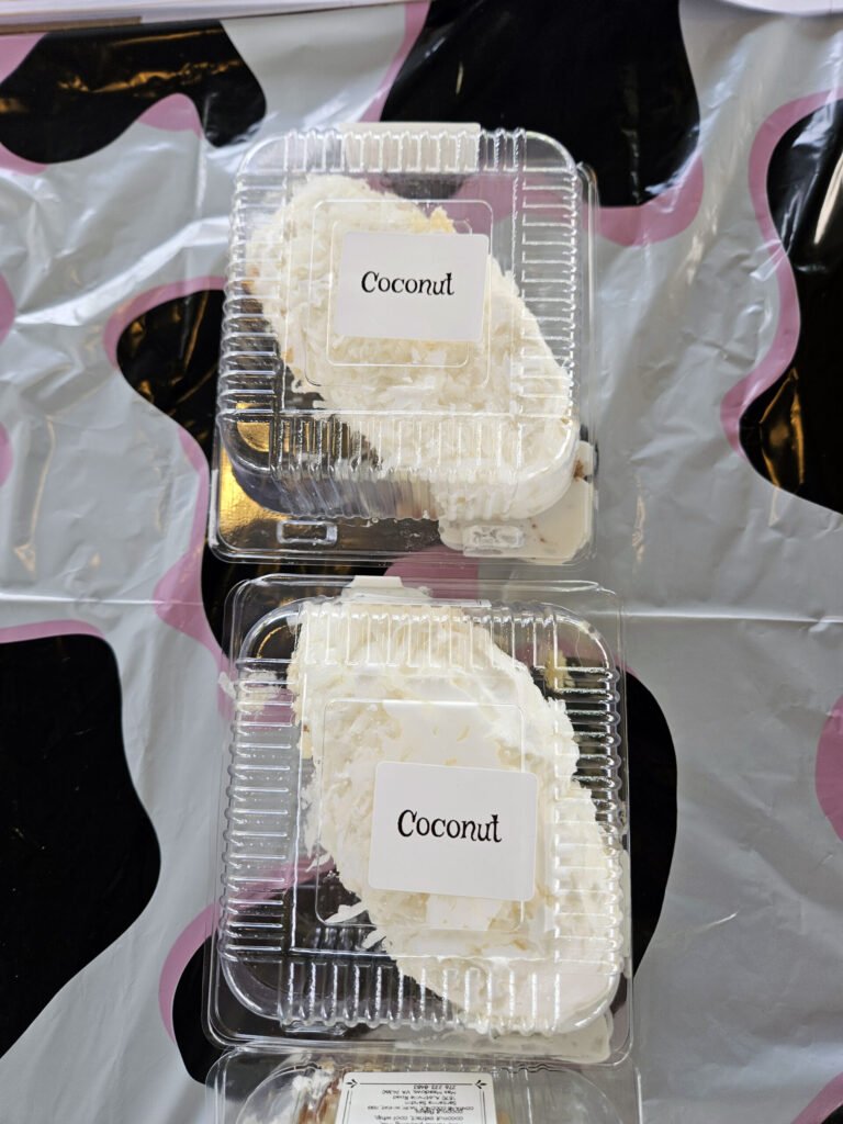 Coconut cake from Moo Moo's at the Marion Farmers Market - Photo by A. Creighton