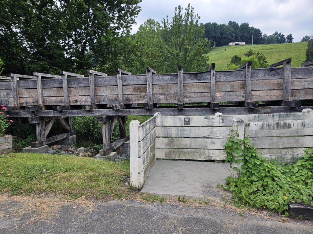 The rebuilt Flume carries water to the water wheel.