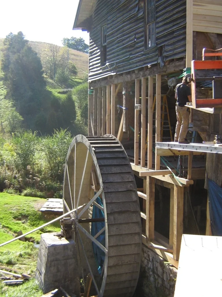 Restoration of Whites mill - Photo Courtesy of Whites Mill Foundation