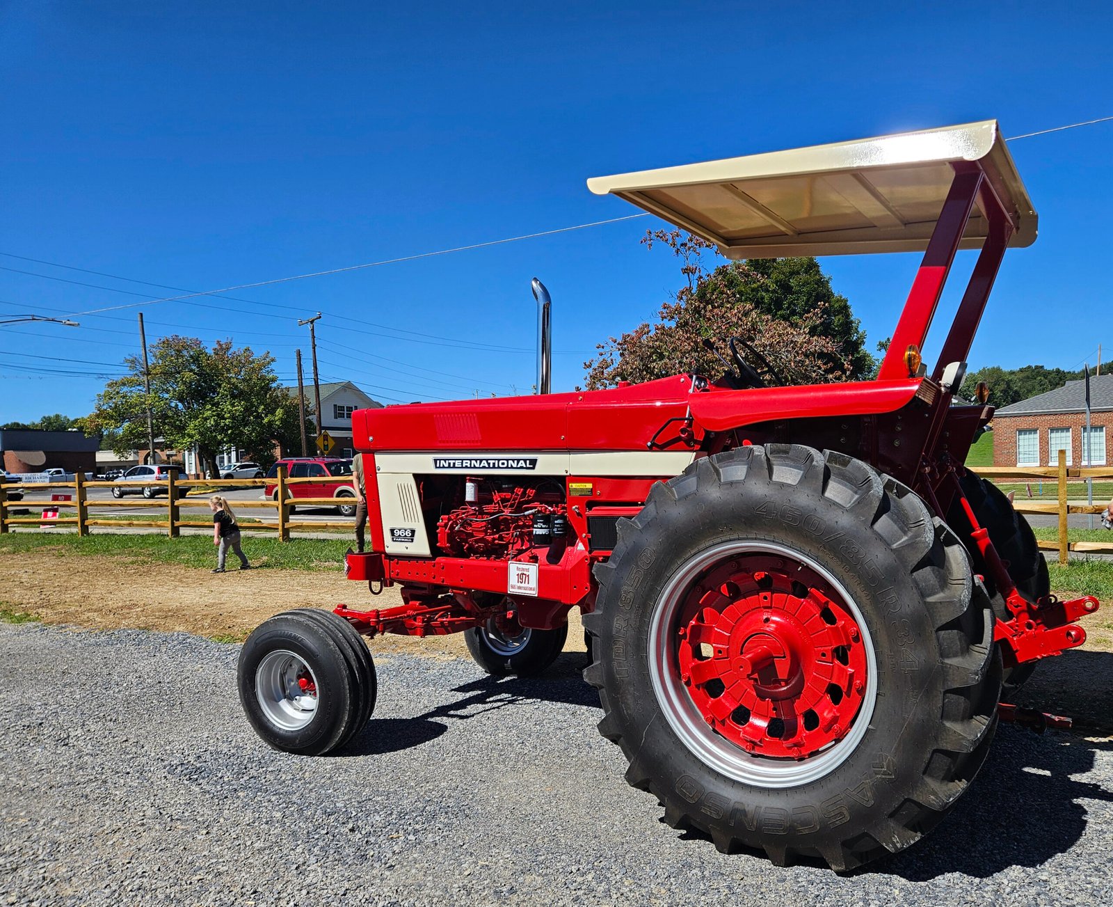 Antique red tractor
