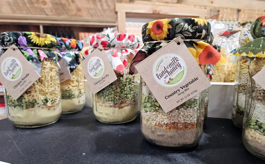 20260926_125159 - Appalachian Highlands Farmers Magazine Land of Milk and Honey Soup mixes in a jar at Lewis' Country Store