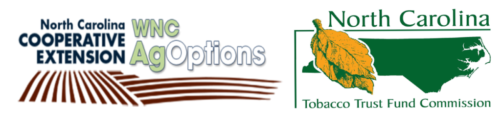 NC Cooperative Extension and NC Tobacco Trust fund Logos. These agencies are offering the WNC AgOptions Grants