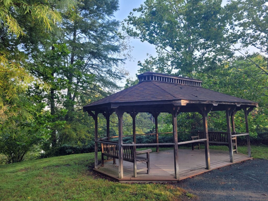 Gazebo in the woods at STAR Trail - Photo by Stefanie Manuele