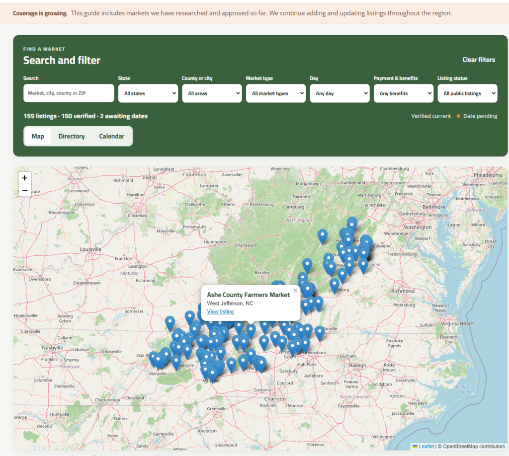 Location - Appalachian Highlands Farmers Magazine AHFM Location Display