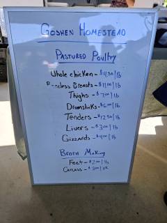 Goshen Homestead Menu